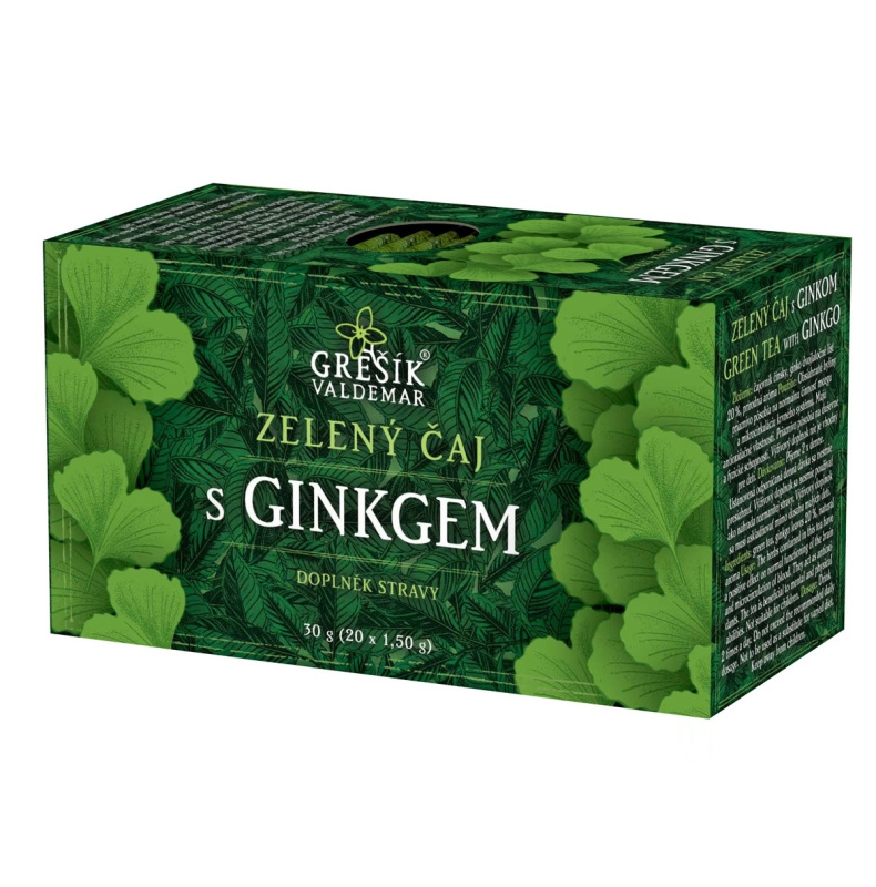 Grešík Zelený čaj s ginkgem n.s. 20x1.5 g přebal
