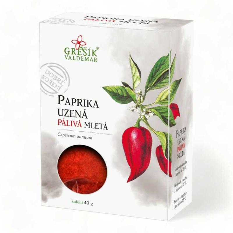 Valdemar Grešík - Natura s.r.o. Paprika uzená PÁLIVÁ mletá 40 g GREŠÍK Dobré koření