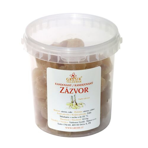 Valdemar Grešík - Natura s.r.o. Kandovaný zázvor 0,5 kg KBELÍČEK GREŠÍK