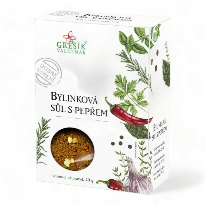 Valdemar Grešík - Natura s.r.o. Grešík Bylinková sůl s pepřem 40 g