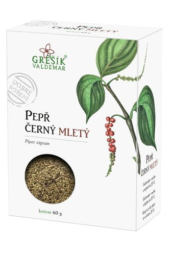 Valdemar Grešík - Natura s.r.o. Pepř černý mletý 60 g GREŠÍK Dobré koření
