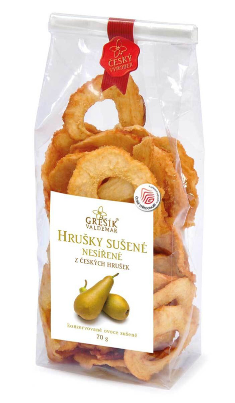 Valdemar Grešík - Natura s.r.o. Hrušky sušené nesířené 70 g GREŠÍK Sušené ovoce - J