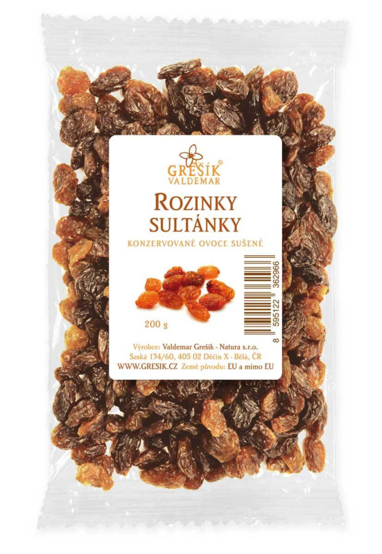 Valdemar Grešík - Natura s.r.o. Grešík Rozinky Sultánky 200 g