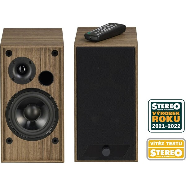 AQ M25 aktivní stereo reproduktory s BT hnědé Hnědá