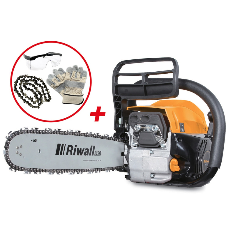 Riwall PRO RPCS 5140 SET - motorová pila + rukavice + ochranné brýle