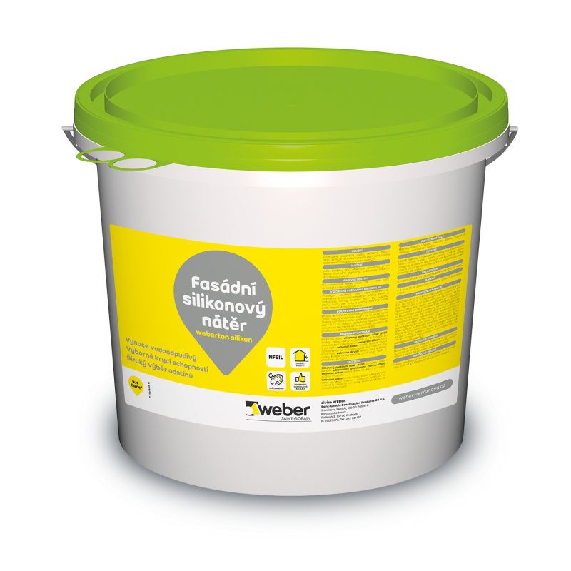 Barva fasádní silikonová weberton silikon micro V 25 kg