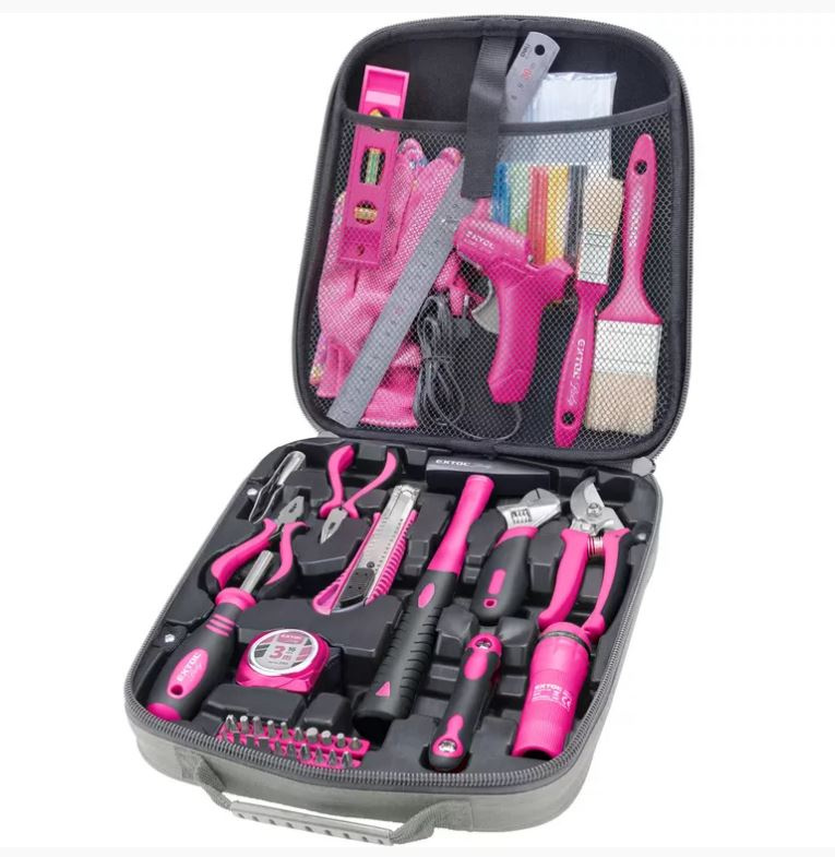 Sada nářadí Extol Lady 68 ks, 1/4", CrV