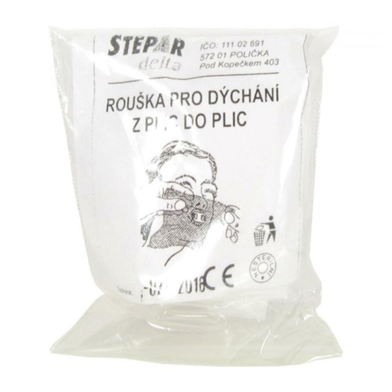 Resuscitační rouška s plastovým naústkem