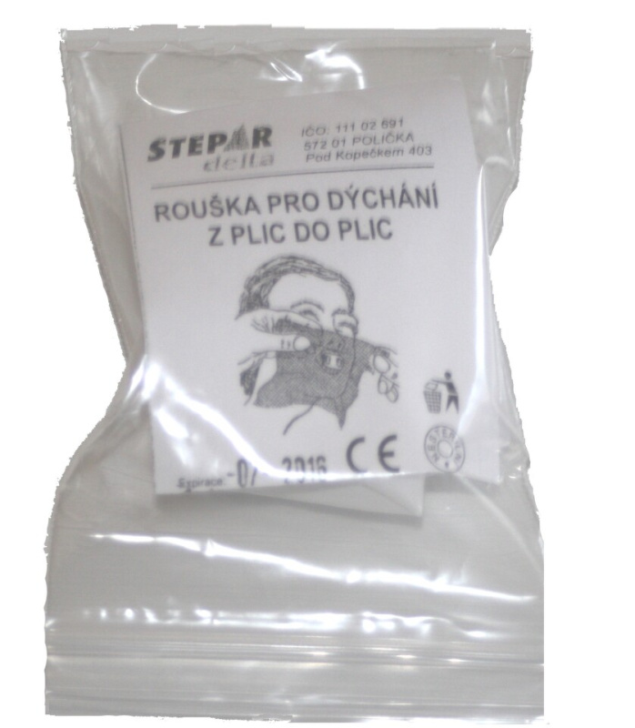 Resuscitační rouška s plastovým naústkem