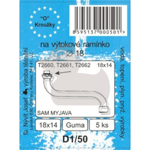 Sada O kroužků na výtokové ramínko 18 mm, 5 ks