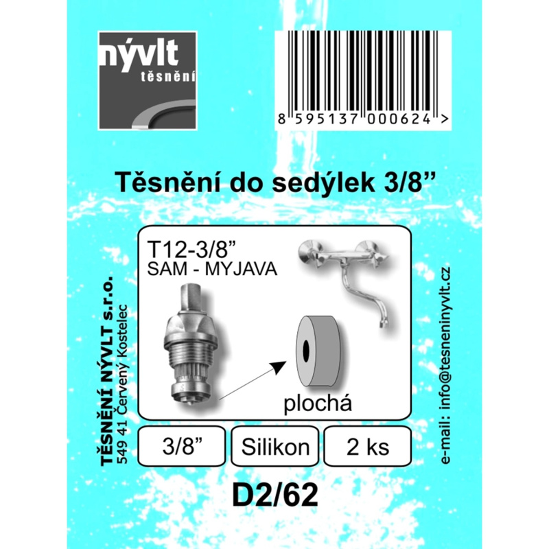 Těsnění k vřetenu těla vršku 3/8 silikon, 2ks