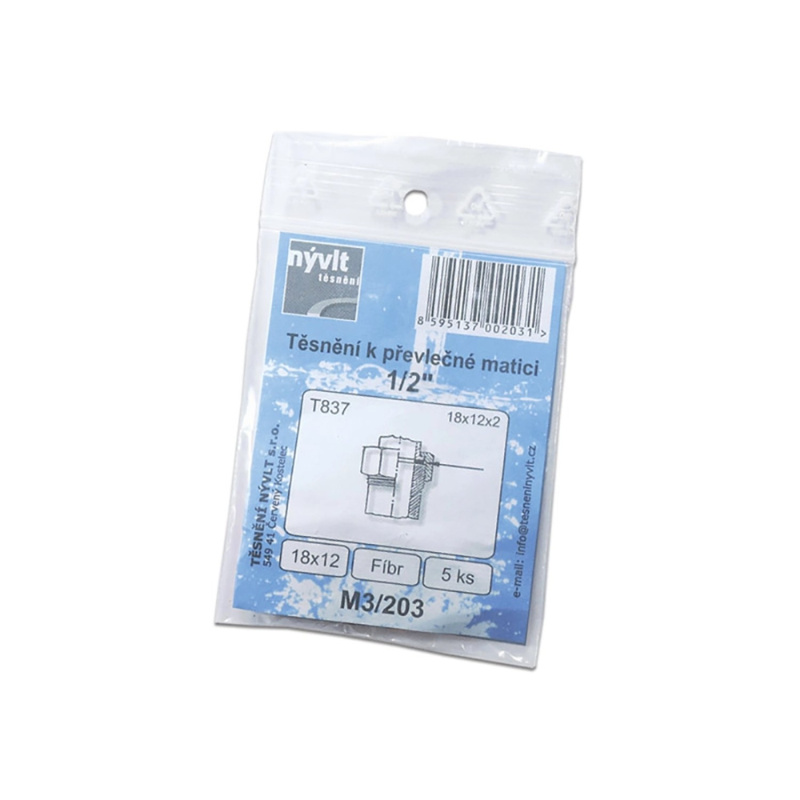 Sada těsnění převlečné matice 1/2 fíbr, 5 ks