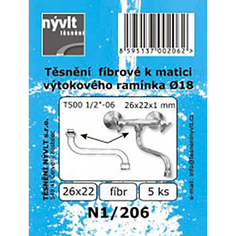 Sada těsnění do matky ramínka fíbr, 5 ks