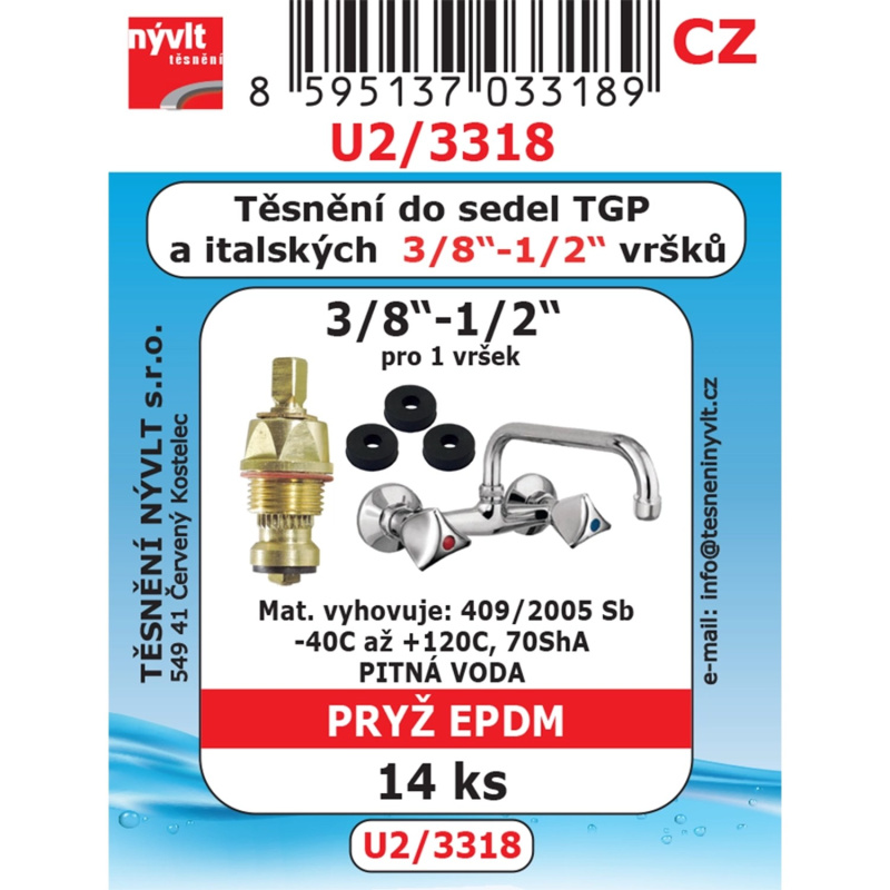 Sada k těsnění k baterii 3/8, 1/2 TGP, 13 ks
