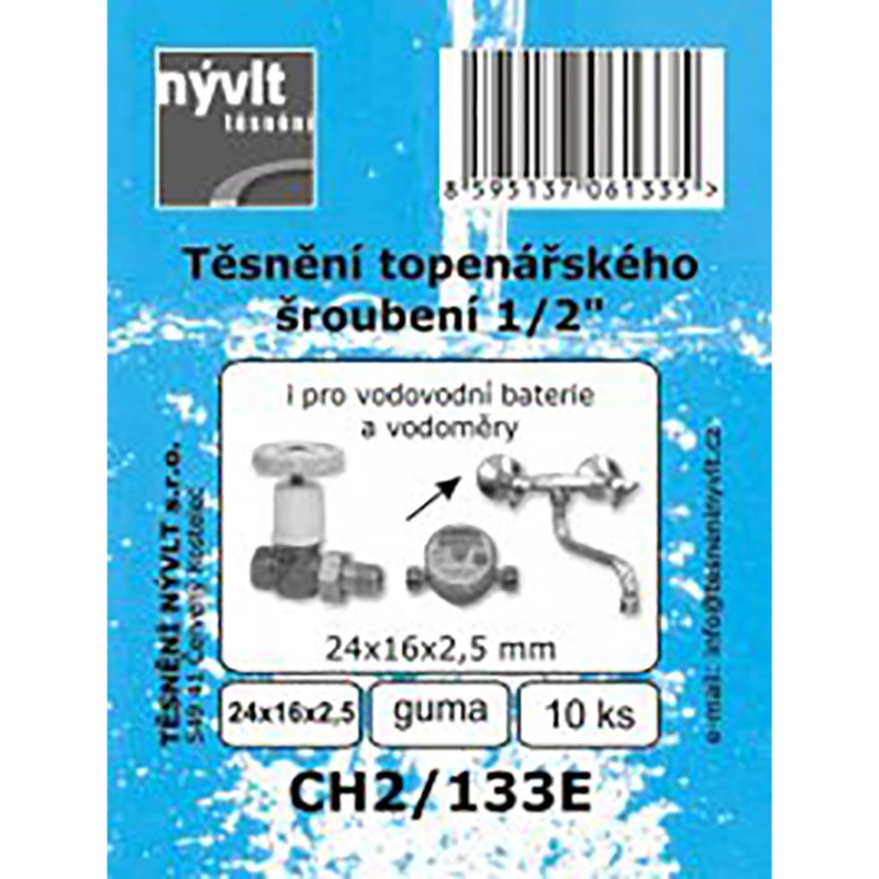 Sada plochého těsnění 1/2 ventilu pryž, 10 ks