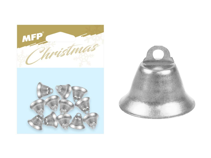 MFP paper Zvonečky stříbrné, 12 ks, 1,7 cm