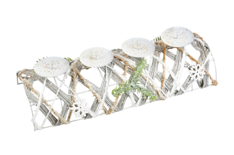 Vánoční ratanový svícen, 40 cm