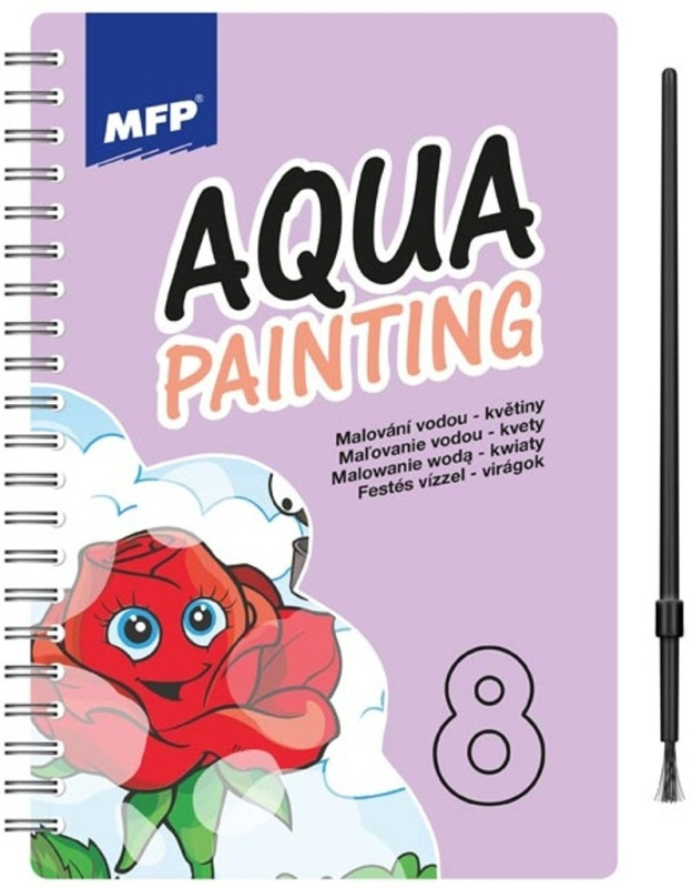 Aqua Painting 8 - květiny / kvety (Malování vodou / Maľovanie vodou) - kniha z kategorie Omalovánky