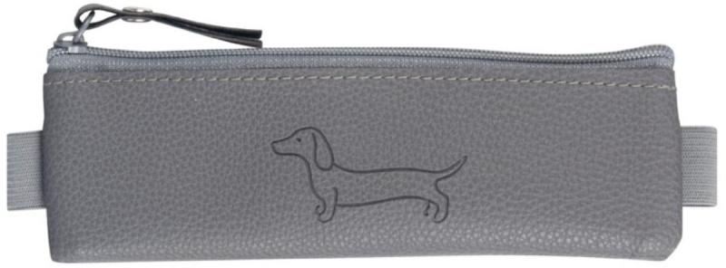 Penál etue mini s gumou na diář Sausage Dog dark gray