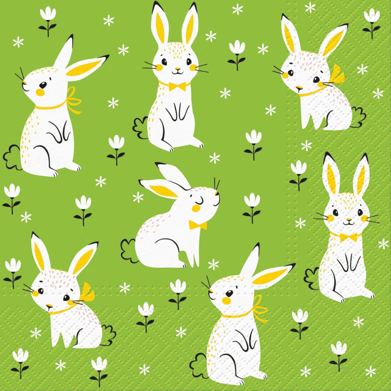 Velikonoční ubrousky zajíčci 33×33 cm