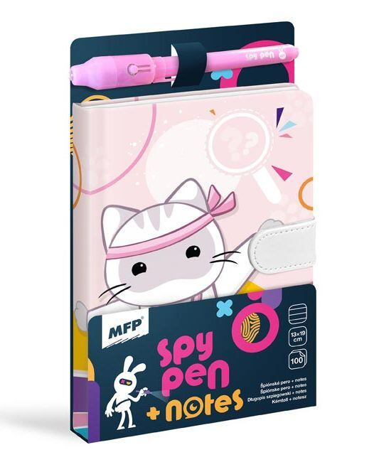 Blok s magnetem SPY NOTES fialový