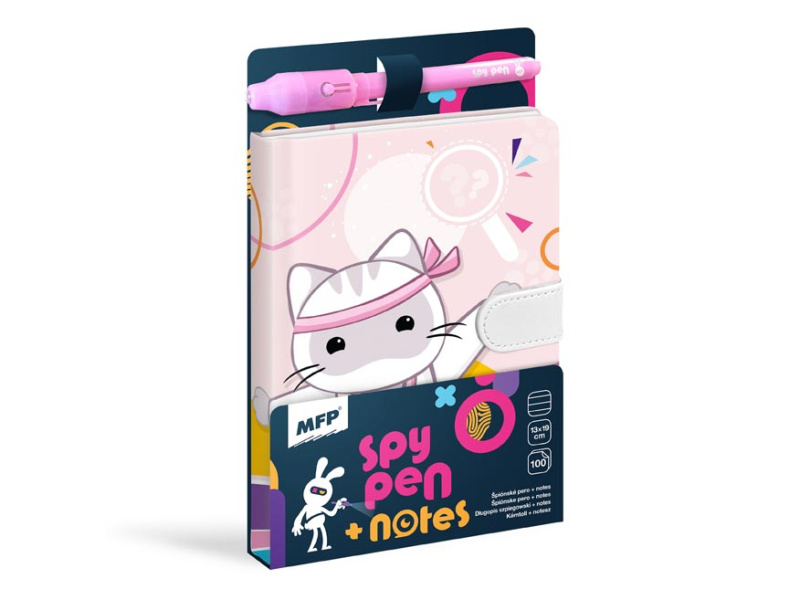 Blok s magnetem SPY NOTES fialový