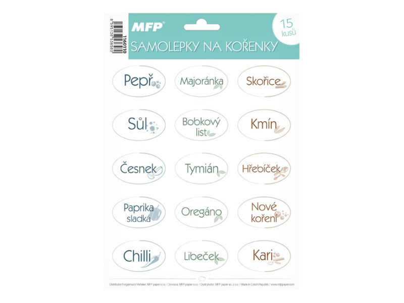 Samolepky na kořenky 16,2x23cm - koření