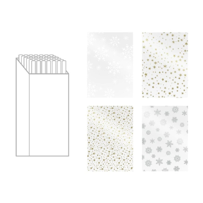 MFP Celofán transparent s vánočním potiskem, 4 motivy, 500 x70 cm