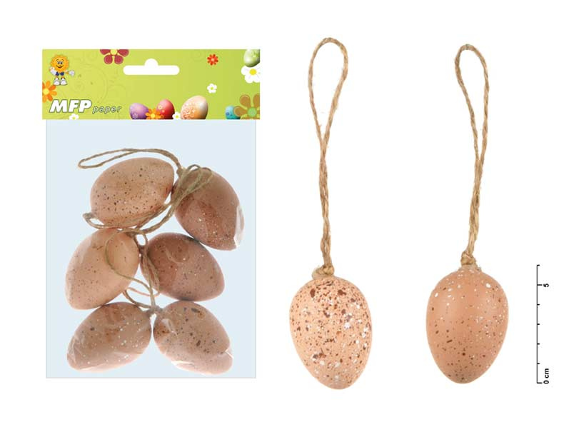 Velikonoční vajíčka plast 6cm/6ks S160083A