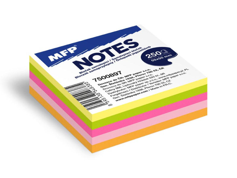 Samolepící bloček neon 50×50 mm