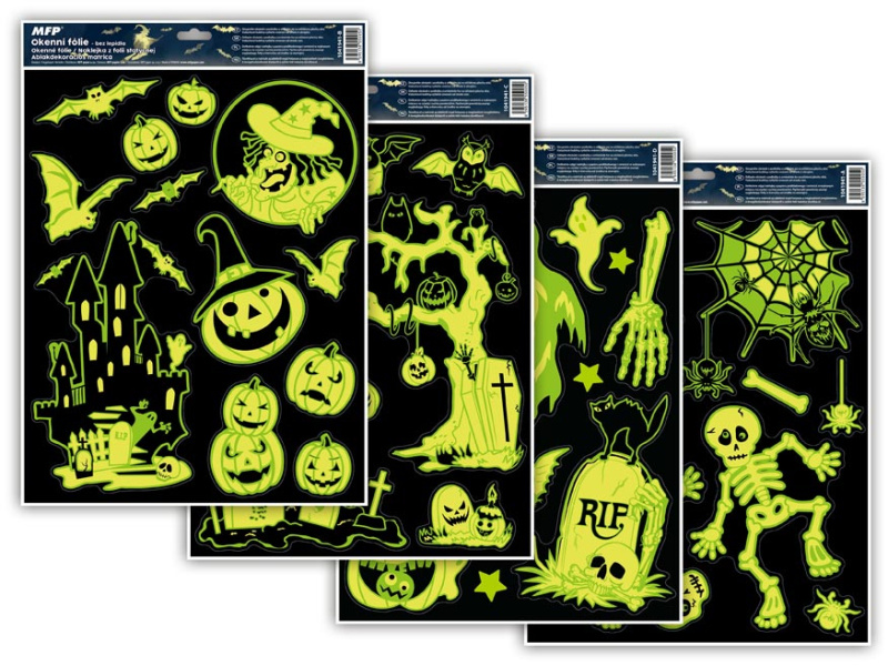 Okenní fólie svítící s halloween motivem