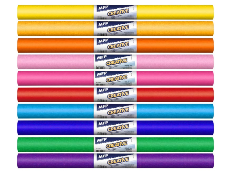 Krepový papír role 50 x 200 cm mix barev 10 ks duhový