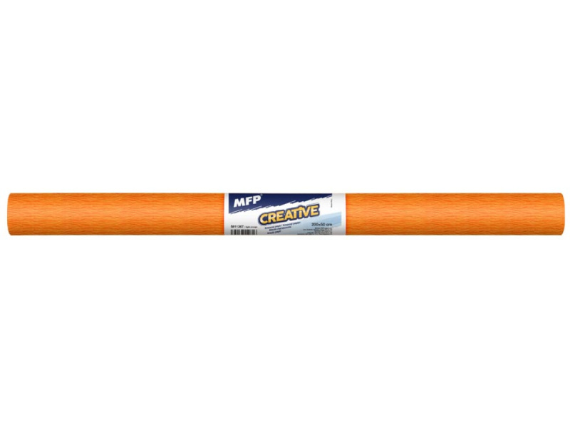 Krepový papír role 50x200cm - neon oranžový světlý