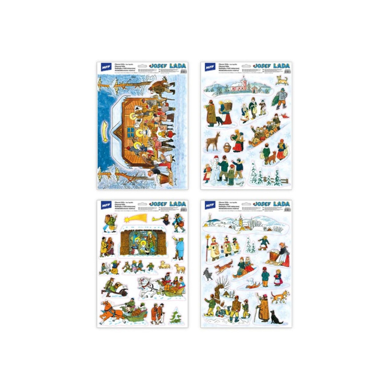 Vánoční okenní fólie Josef Lada 30x42cm 941449