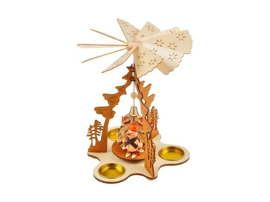 Svícen točící dřevěný 17,5x17,5x23,5cm BD-21596AN