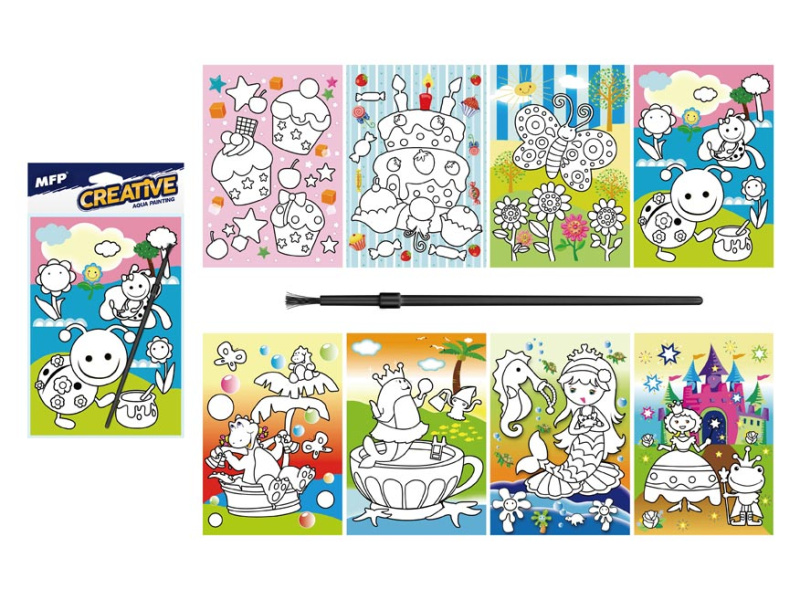 Arka Malování vodou - kartonový list + štětec