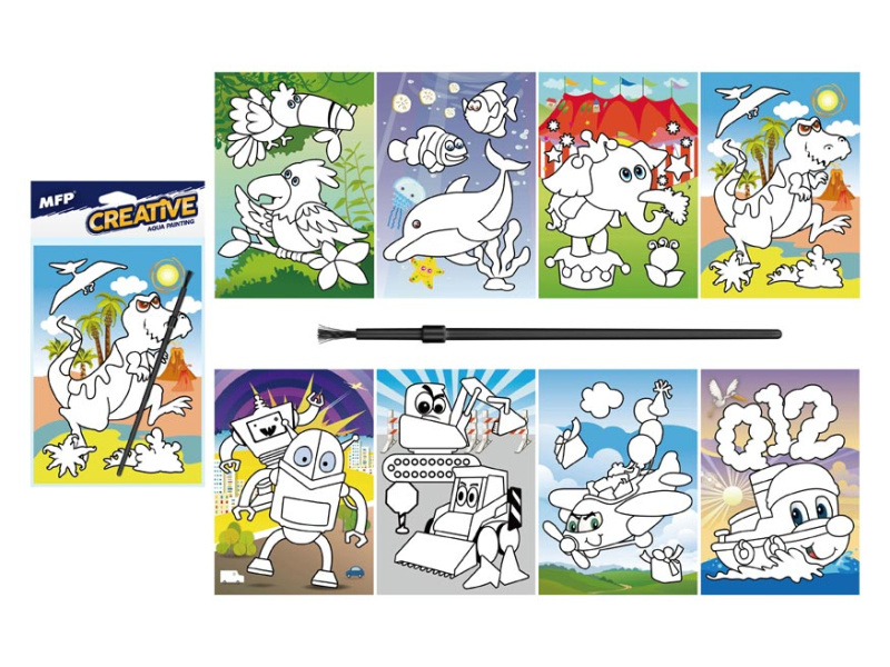 Arka Malování vodou - kartonový list + štětec