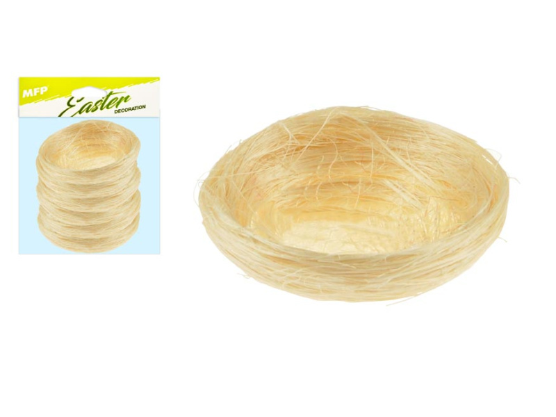 Hnízdo sisal 5 cm 6 ks - natur