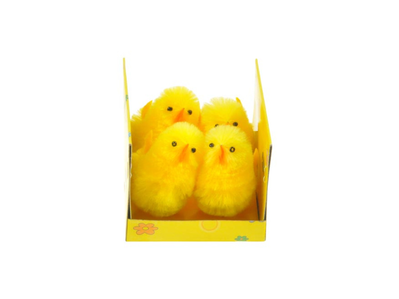 Velikonoční kuřátko set 4 ks, 5cm, plastová krabička
