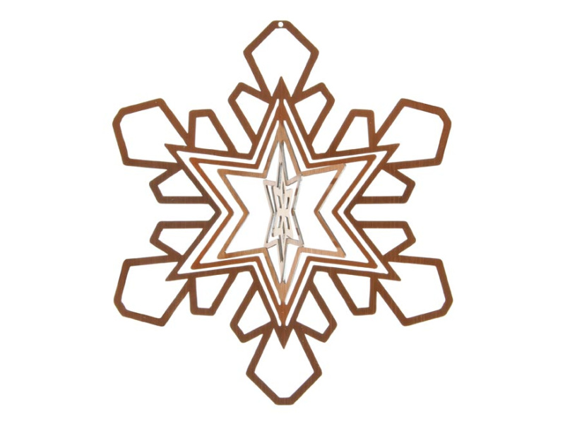 Vločka zlatá závěs vánoční plech. 7,8x8cm 1909E-325.SS6