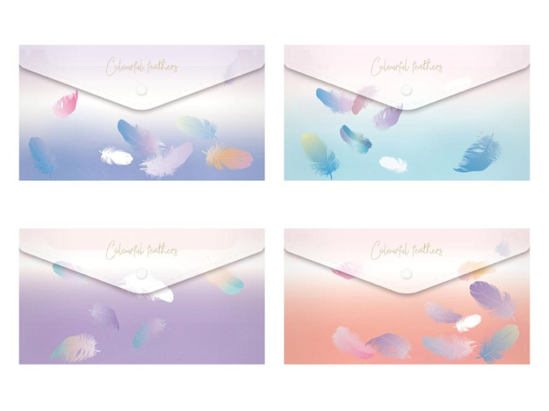 Obálka PP s drukem DL potisk LUX - Pírka mix