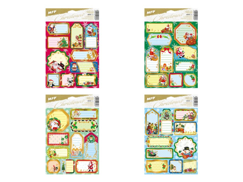 MFP Samolepky na vánoční dárky zlaté 20 x 30 cm, 10 ks