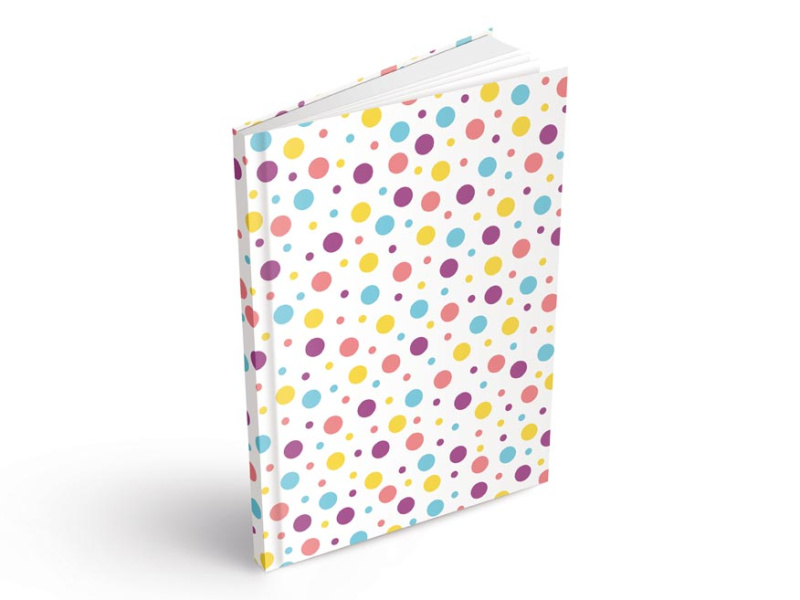Záznamová kniha A5 MFP 100ls, linka - barevné puntíky