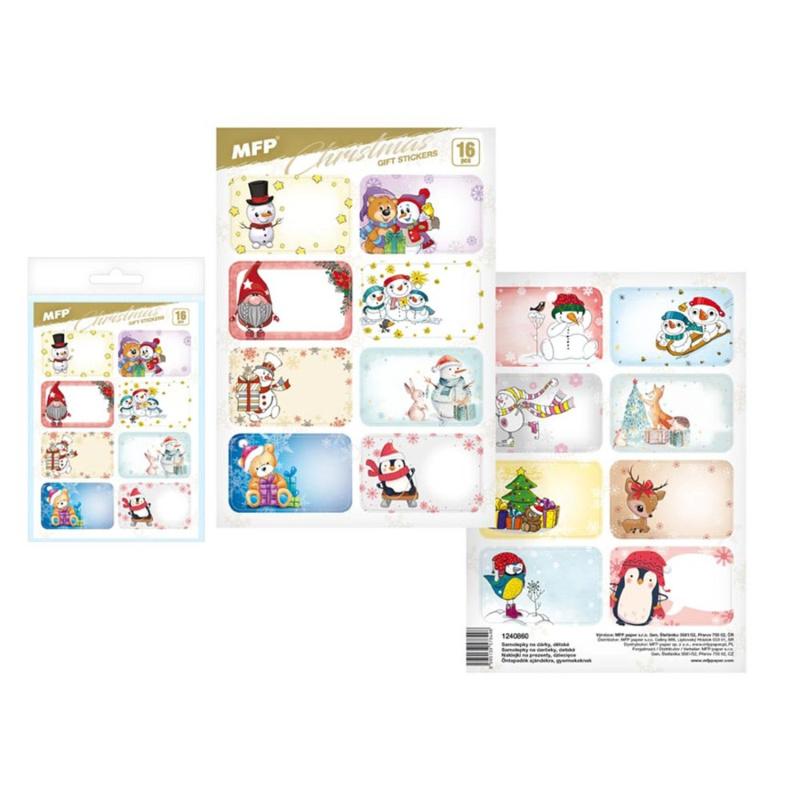 Vánoční dětské samolepky na dárky