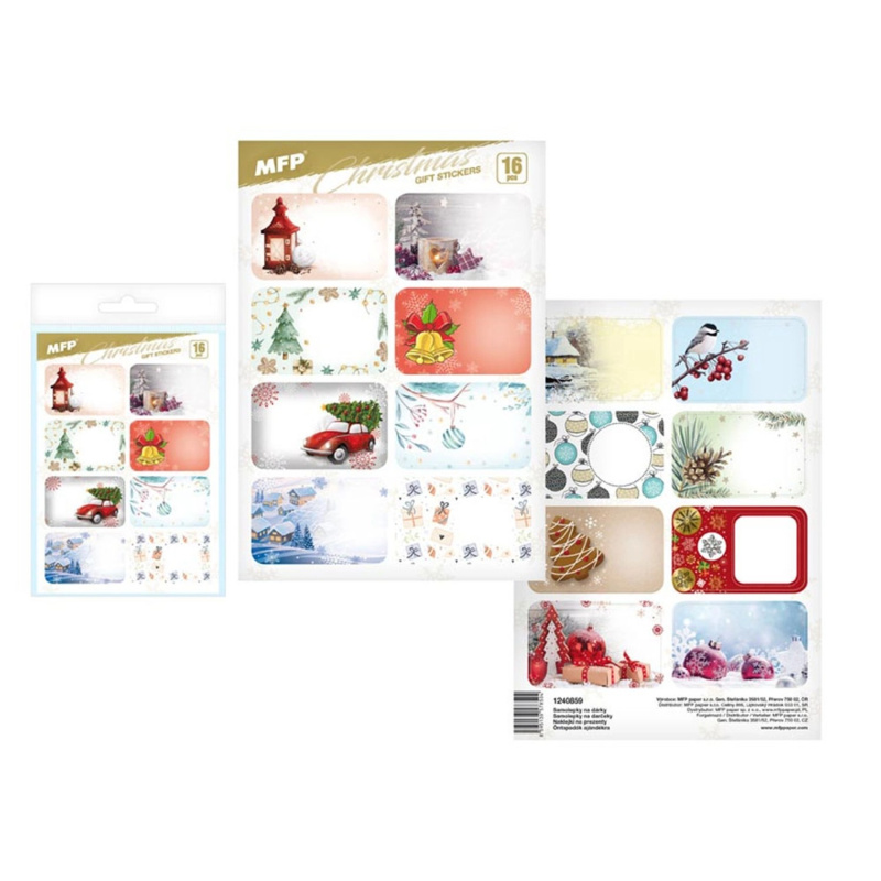 Vánoční samolepky na dárky