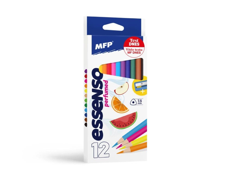 Pastelky MFP trojhranné 12ks voňavé s ořezávátkem