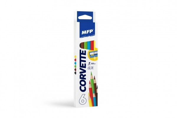 MFP 6330509 pastelky triangular s ořezávátkem 6 ks