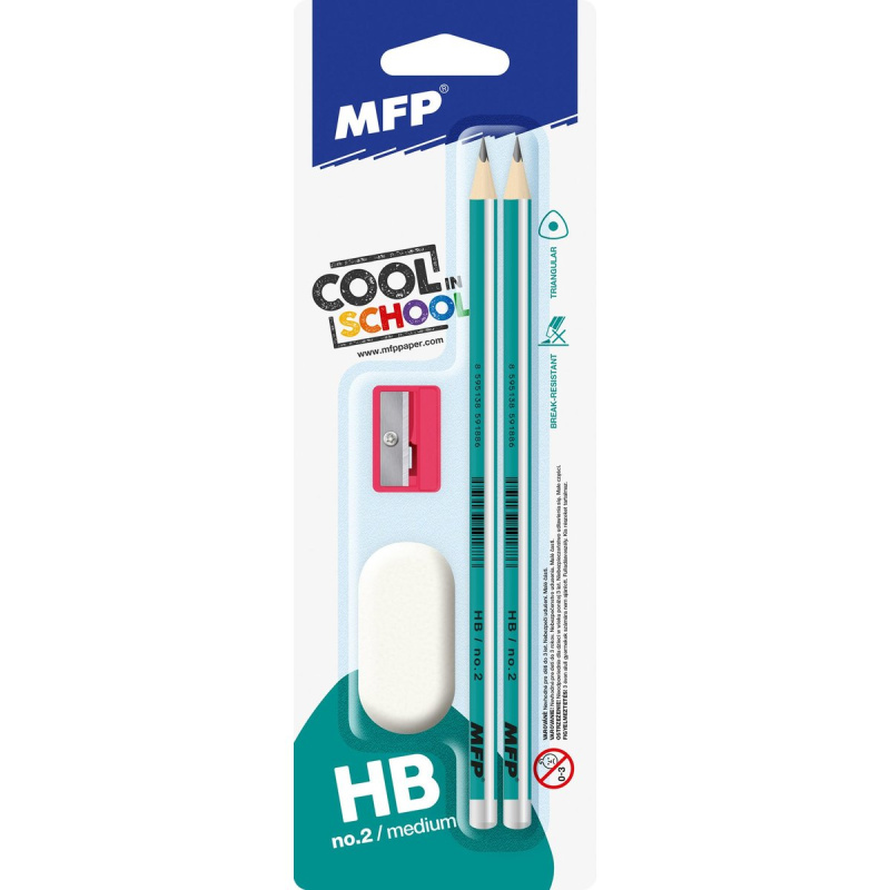 Set tužek, gumy a ořezávátka