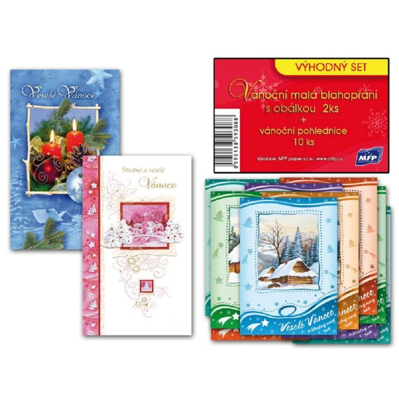 MFP paper Set přání malé a pohlednic (2+10) vánoce