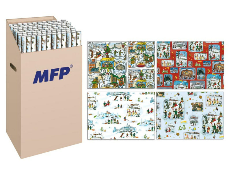 MFP Vánoční balicí papír Klasik Lada různé druhy 70 x 100 cm, 2 ks